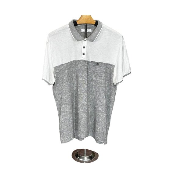 Denim & Flower Ricky Singh Gray & White Polo Shirt L - Picture 1 of 11